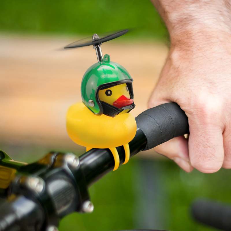 Fahrrad Quietscheentchen mit Helm