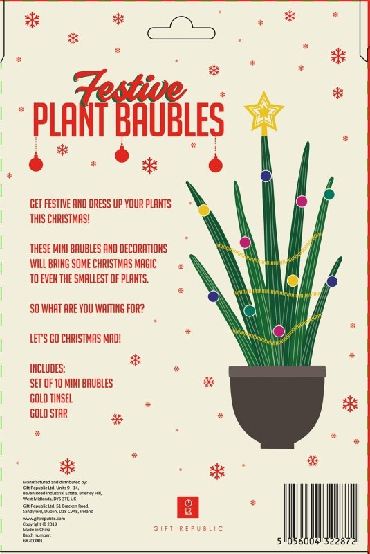 Christbaumschmuck für Zimmerpflanzen | Festive Plant Baubles