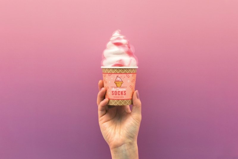 Eiscreme Socken🍦 Himbeere