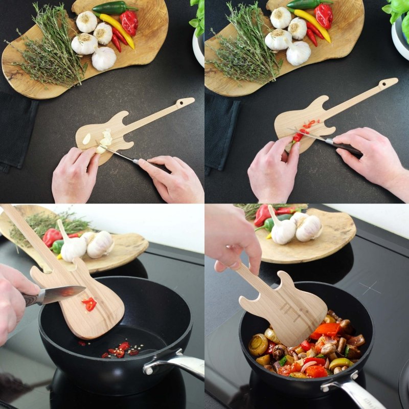 Gitarren Pfannenwender und Mini Schneidebrett