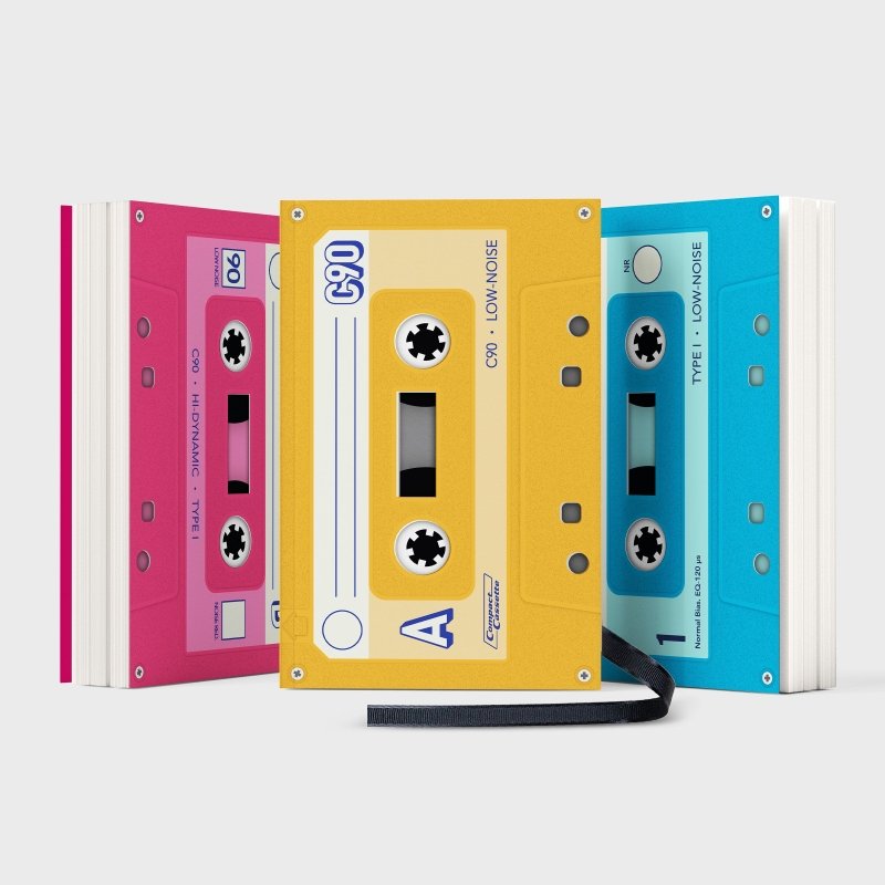 Notizbuch Musikkassette 3er Set
