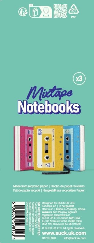 Notizbuch Musikkassette 3er Set
