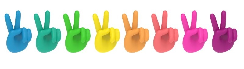 Peace Hand Glasmarker 8er Set