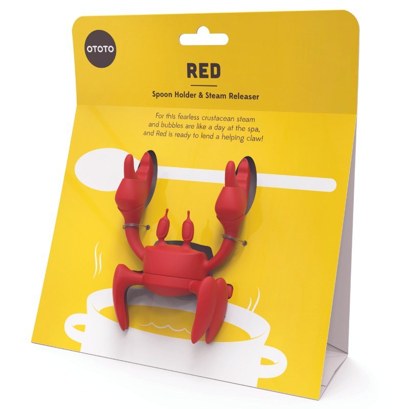 RED - Löffelhalter Topfwächter Krabbe Kochlöffel-Halter Topfdeckelwächter