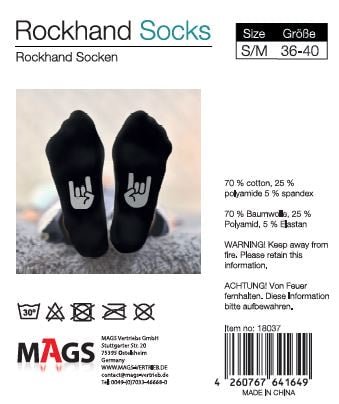 Rock Hand Socken Größe 36 - 40 | Größe 41 - 45