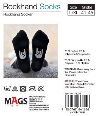 Rock Hand Socken Größe 36 - 40 | Größe 41 - 45