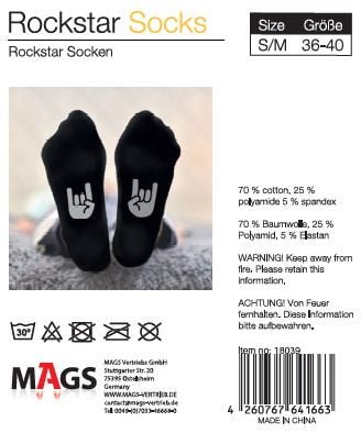 Rockstar Socken Größe 36 - 40 | Größe 41 - 45