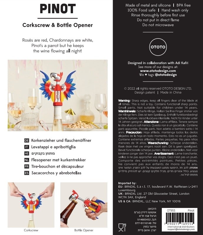 Vino Fledermaus Korkenzieher und Flaschenöffner