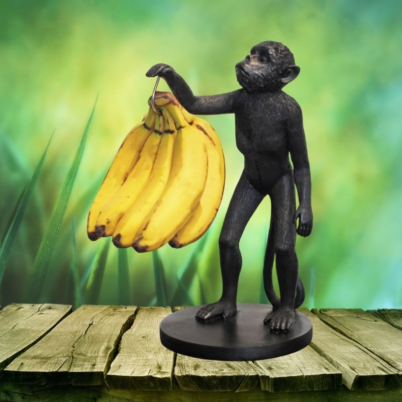 Winkee - Bananenhalter Affe | Moderne Obst-Aufbewahrung Schwarz