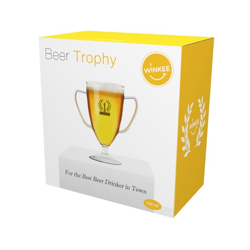 Winkee - Bier Pokal | Personalisiertes Bierglas | 0,5 L Bierkrug Trophäe