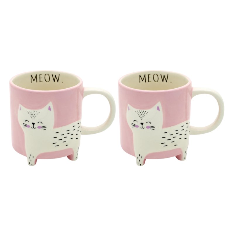 Winkee - Cute Animal Tassen | Niedliche Tiertassen 2er Set Katze