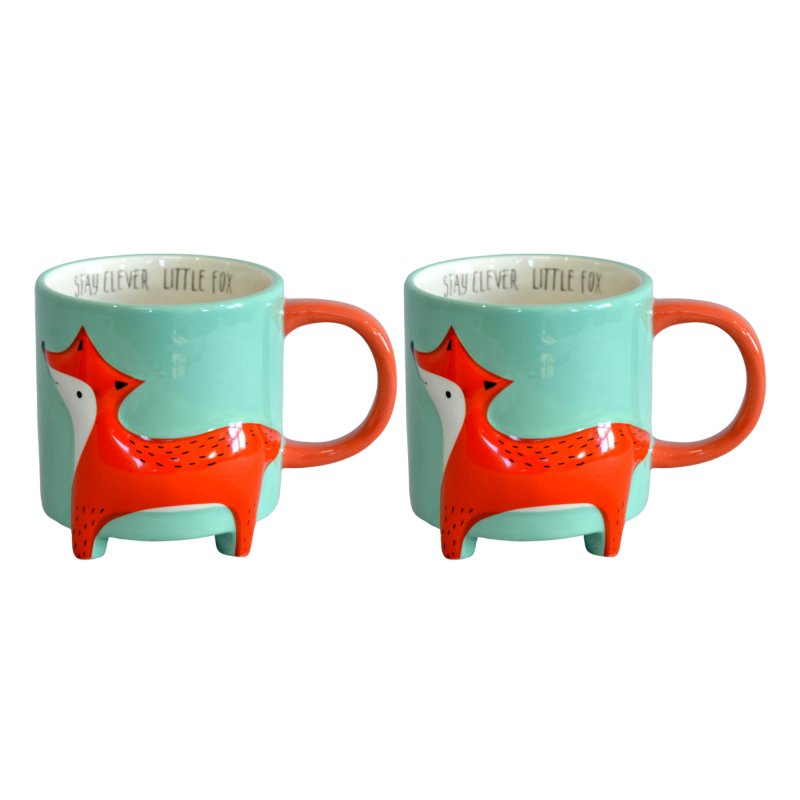 Winkee - Cute Animal Tassen | Niedliche Tiertassen 2er Set Fuchs