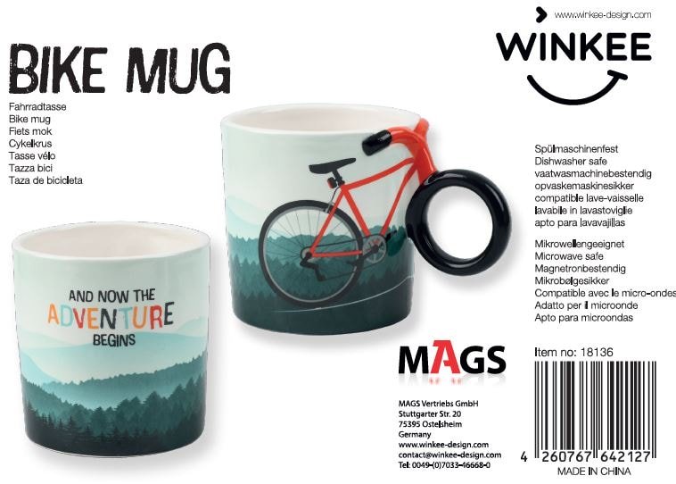 Winkee - Fahrrad Kaffeetasse | Die stylische Keramiktasse