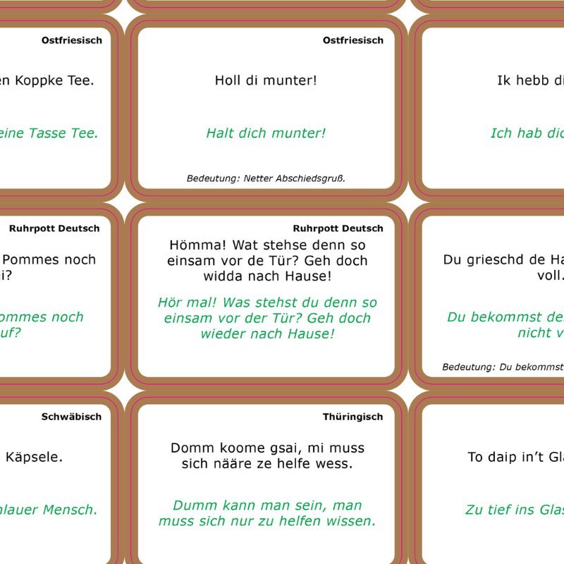 Winkee - Hä?! - das Dialekte Quiz | 56 Karten zum spielerischen Erkennen deutscher Dialekte