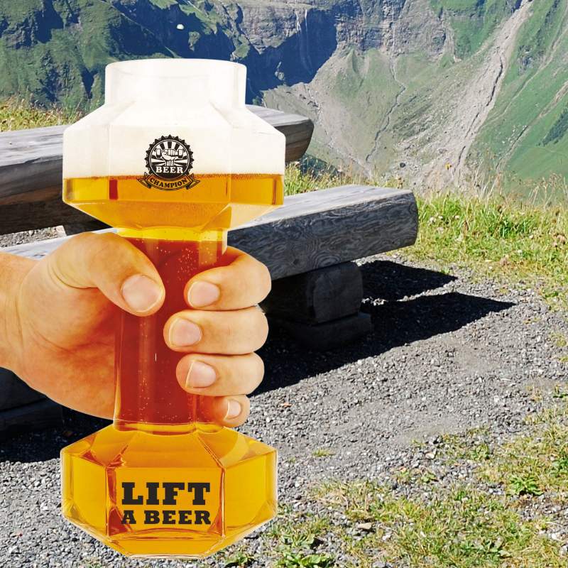 Winkee - Hantel Bierglas - Das Fitnessstudio für Bierliebhaber