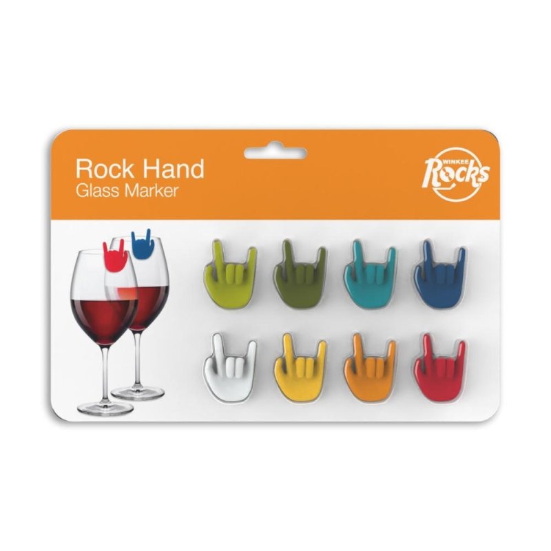 Winkee Rocks - Rock Hand Glasmarker 8er Set