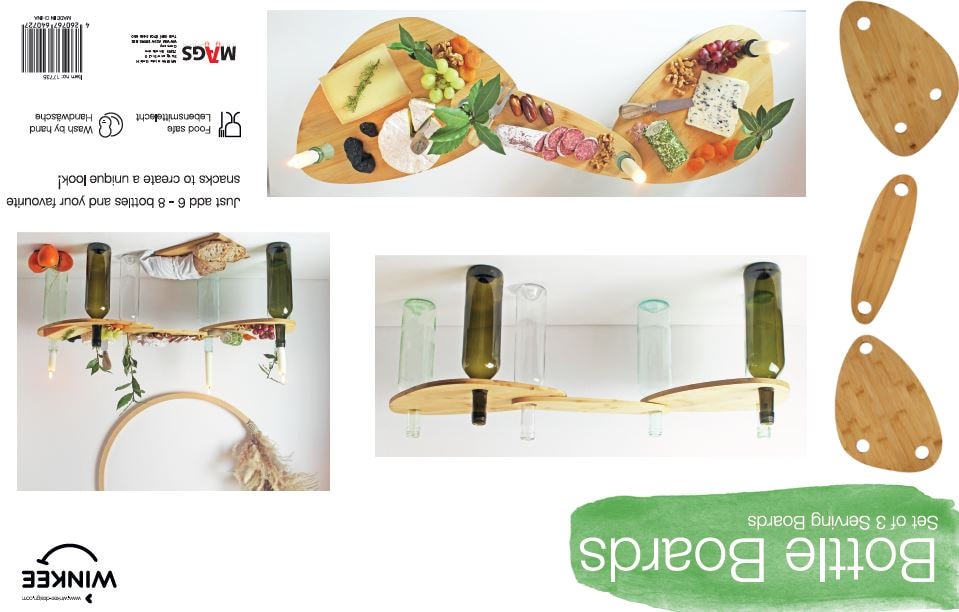 Winkee - Bottle Boards - Flaschen-Boards 3er-Set