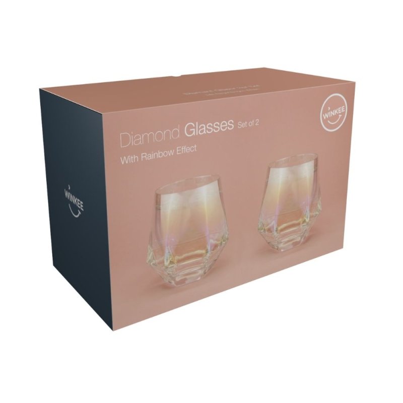 Winkee - Diamant Gläser 2er Set - Whiskey Whisky Glas