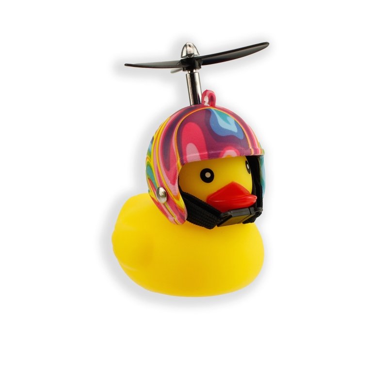Fahrrad Quietscheentchen mit Helm Flower Power