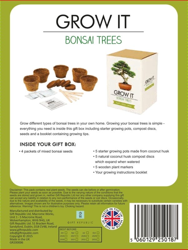 Grow it Bonsai Bäume | Aufzuchtset Bonsai