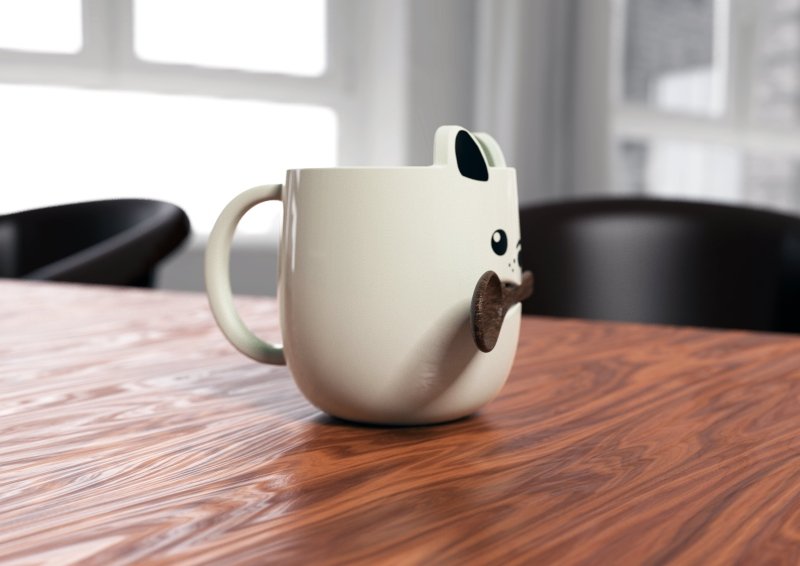 Hundebecher mit Stöckchenlöffel | Dog Mug and Stick Spoon