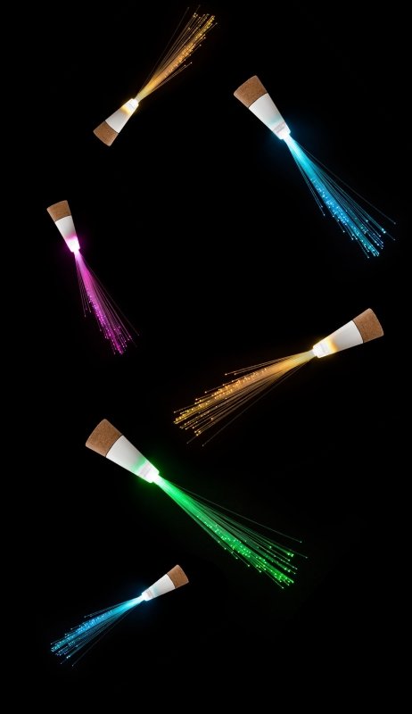 LED Flaschenlichter mit Akku und USB Anschluss | Bottle Light 🍾 Glasfaser Bunt