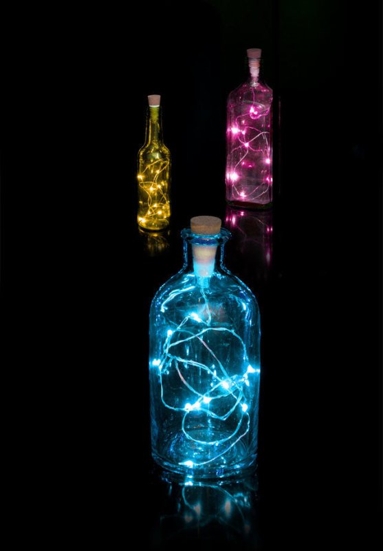 LED Flaschenlichter mit Akku und USB Anschluss | Bottle Light 🍾 Lichterkette Bunt