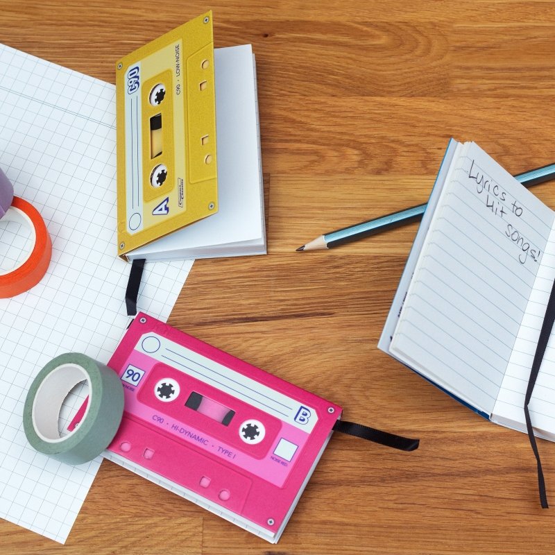 Notizbuch Musikkassette 3er Set