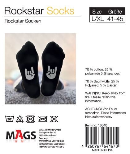 Rockstar Socken Größe 36 - 40 | Größe 41 - 45