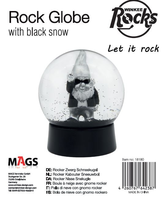 Schneekugel Rock-Zwerg silber