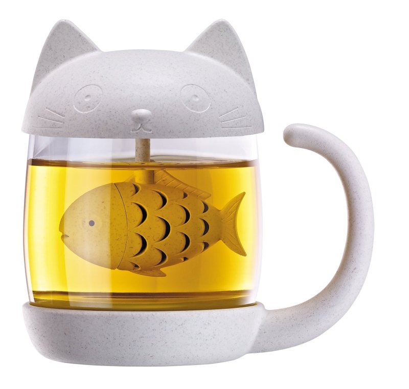 Tierische Tee Becher mit integriertem Tee-Ei | Tea Cup Katze