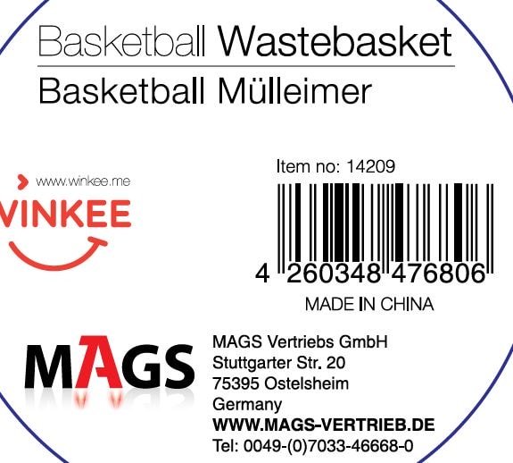 Winkee - Basketball Korb Papierkorb