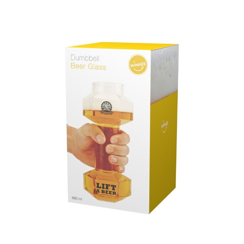 Winkee - Hantel Bierglas - Das Fitnessstudio für Bierliebhaber
