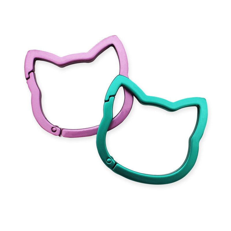 Winkee - Katzen Karabiner Set rosa, türkis