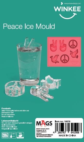 Winkee - Peace Eiswürfelformen aus Lebensmittelechten Silikon