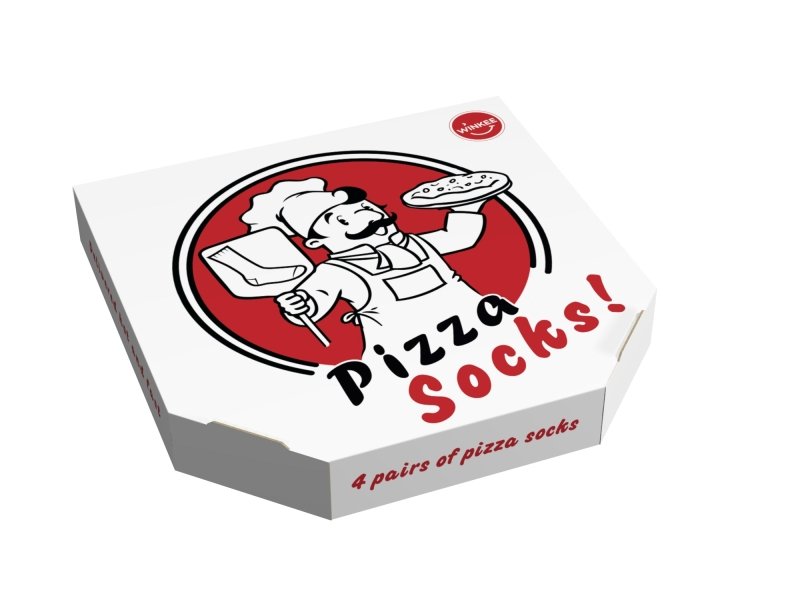 Winkee - Pizza Socken Box - Lustige Socken