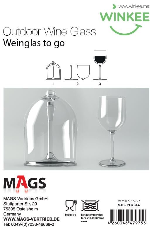 Winkee - Weinglas To Go | Einzelnes Weinglas mit Transportbox